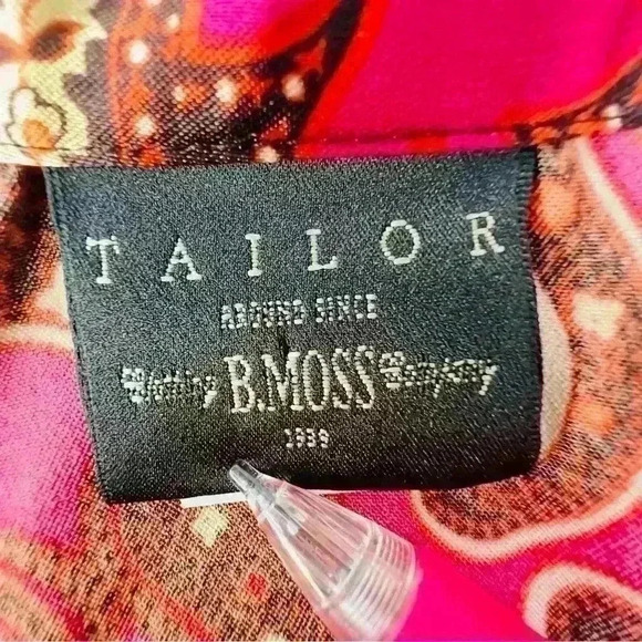 COPY - TAILOR B. MOSS SILKY PINK MAUVE BLOUSE SIZE LARGE - Picture 3 of 12
